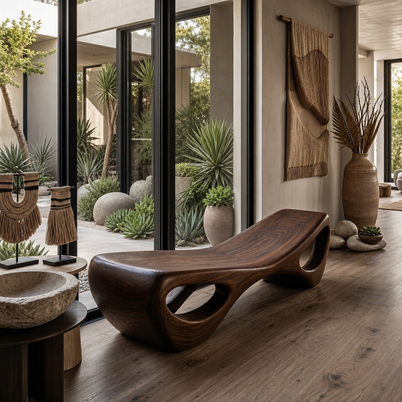 Organic Sculptural Entryway Bench For Luxury Entryway Decor - product view 7
