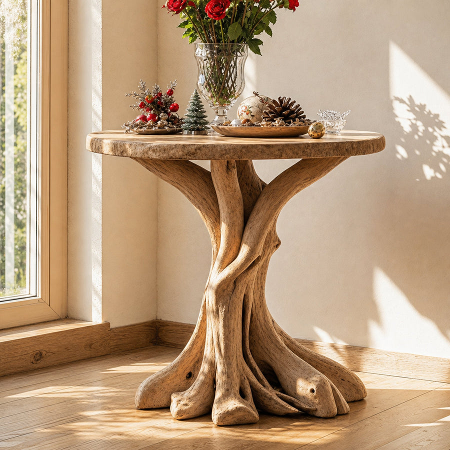 Reclaimed Wood End Table Living Edge Table Xmas Decor