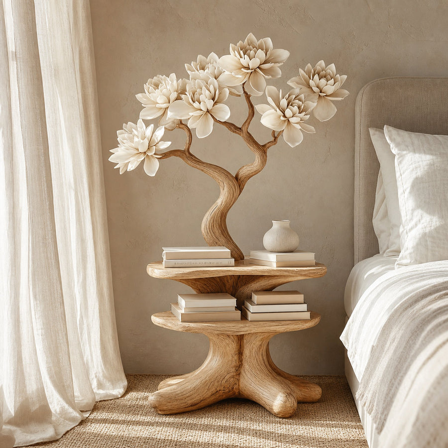Rustic Artistic Nightstand Modern Bedroom Accent