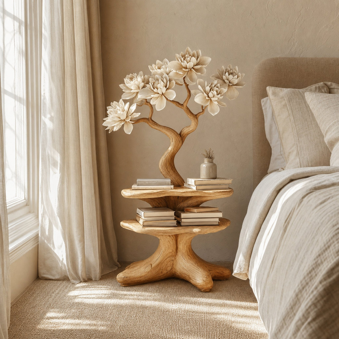 Rustic Artistic Nightstand Modern Bedroom Accent - product view 2