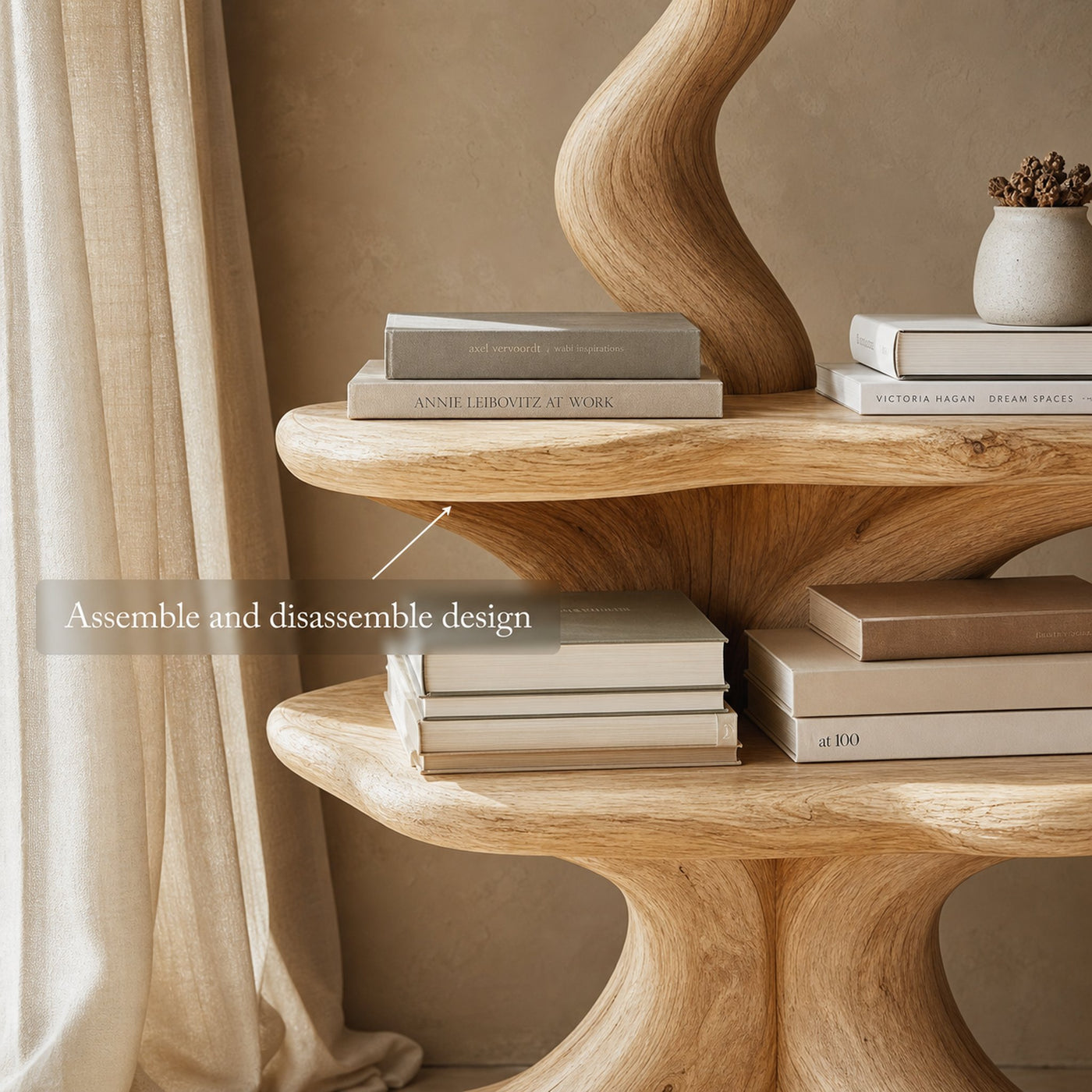 Rustic Artistic Nightstand Modern Bedroom Accent - product view 3