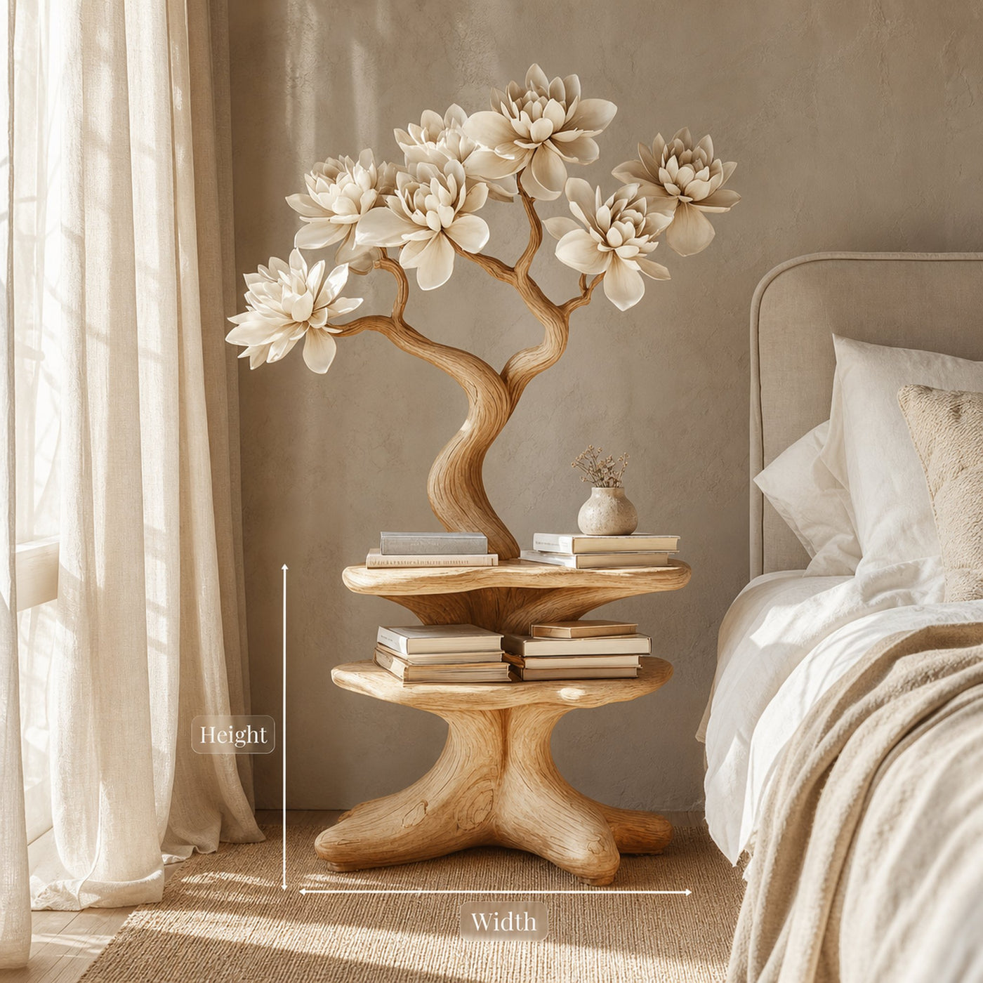 Rustic Artistic Nightstand Modern Bedroom Accent - product view 5