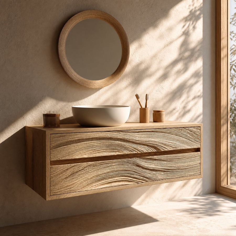 Rustic Bathroom Vanity Cabinet Wall Mounted Wooden Bathroom Storage