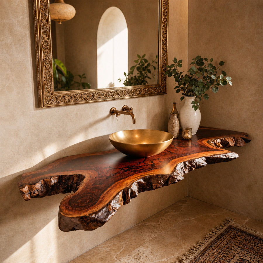Rustic Bathroom Vanity Floating Shelf