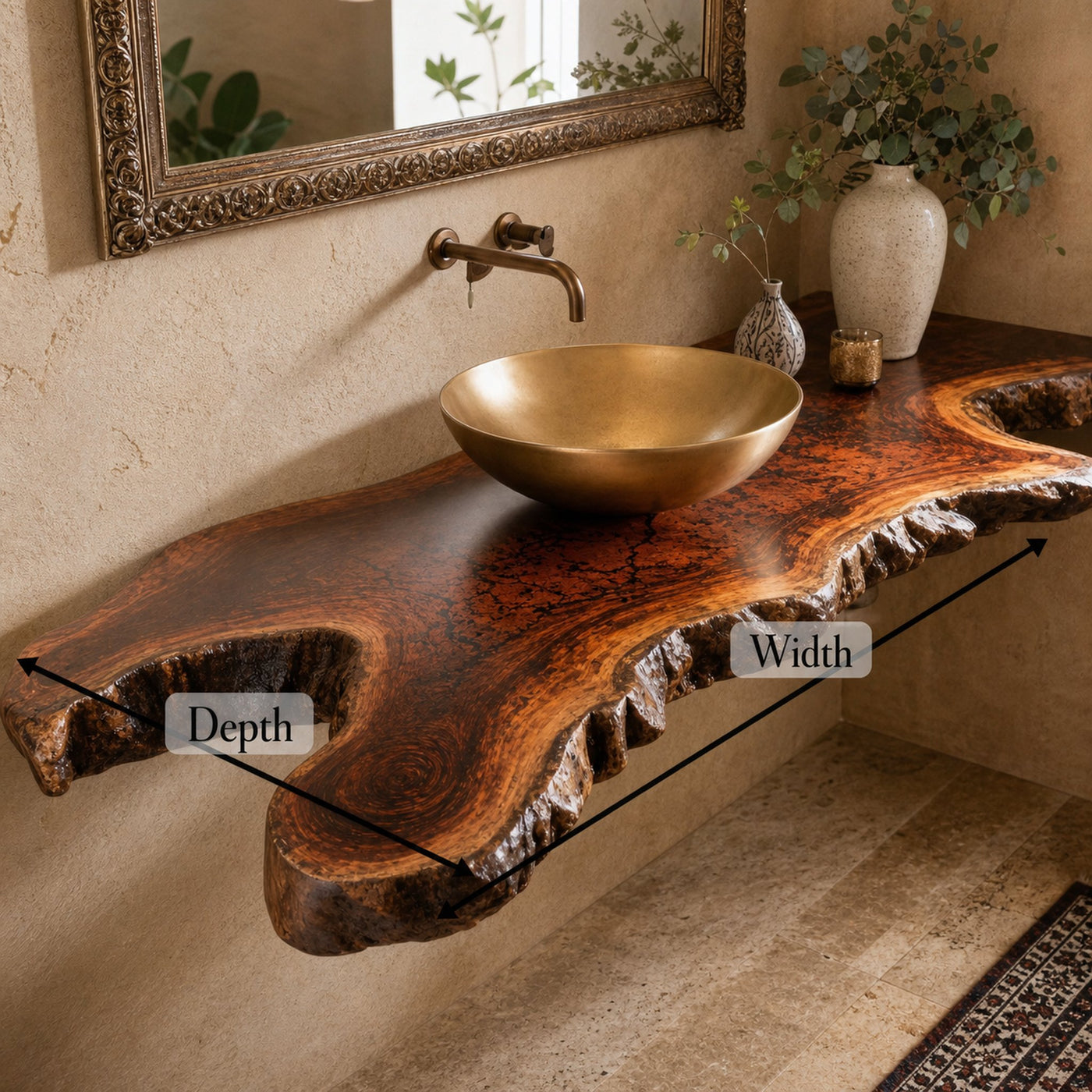 Rustic Bathroom Vanity Floating Shelf - product view 6