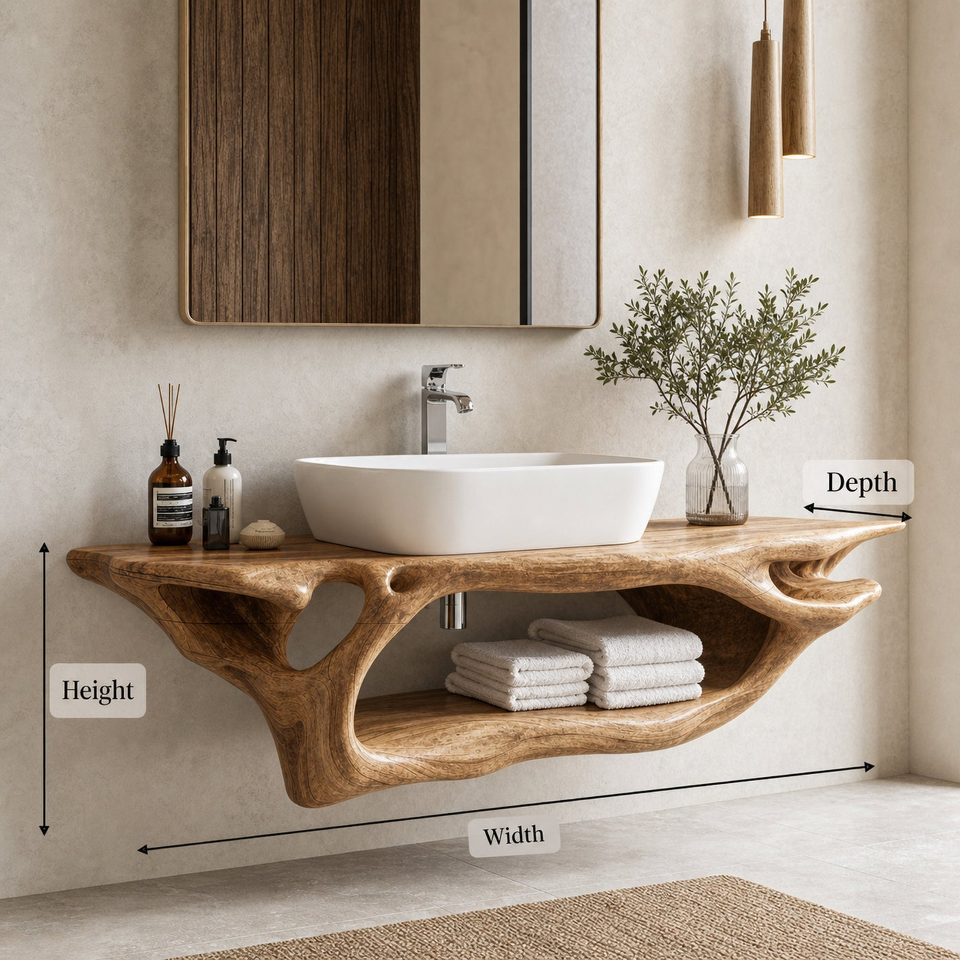 Rustic Bathroom Vanity For Unique Bathroom Makeover - product view 6