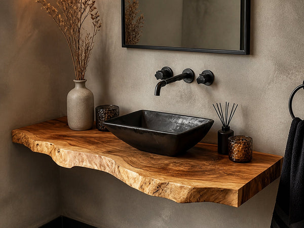 Rustic Bathroom Vanity Shelf Handmade Wood Bathroom Accent