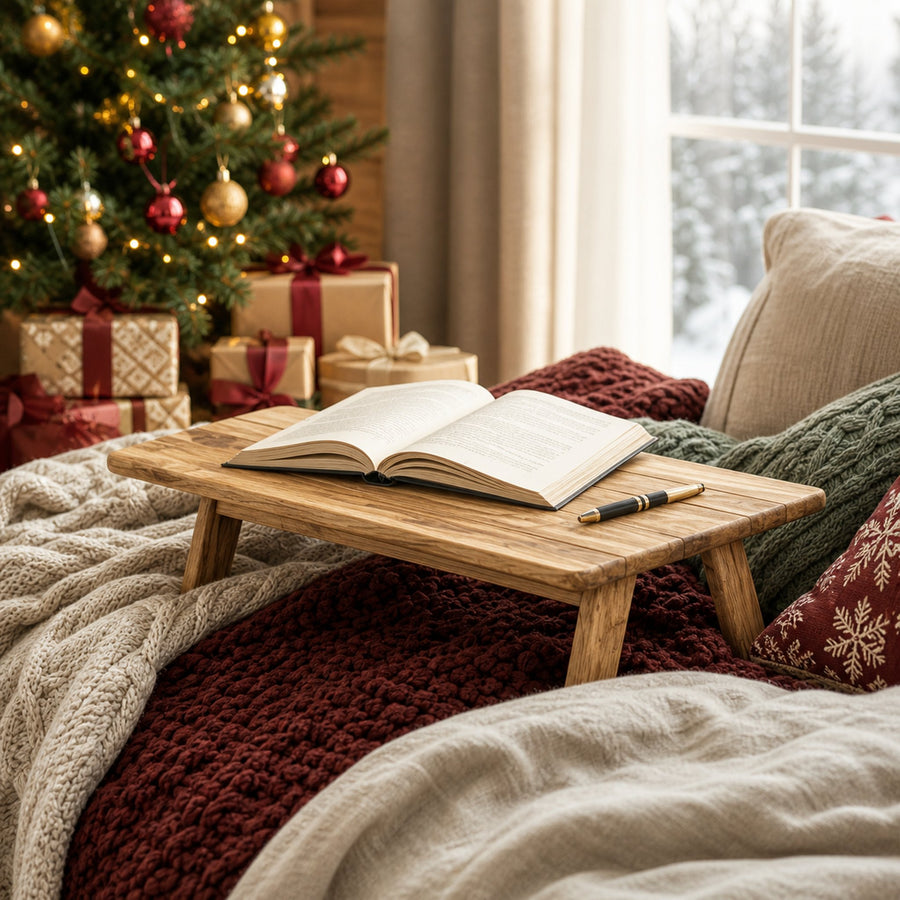 Rustic Bed Table Christmas Holiday Natural Home Decor