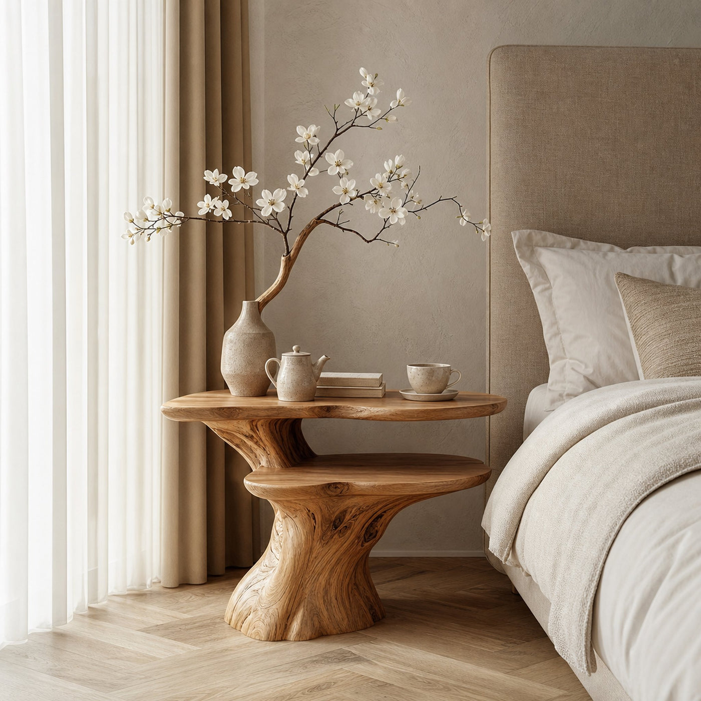 Rustic Bedside Table Bedroom And Living Room