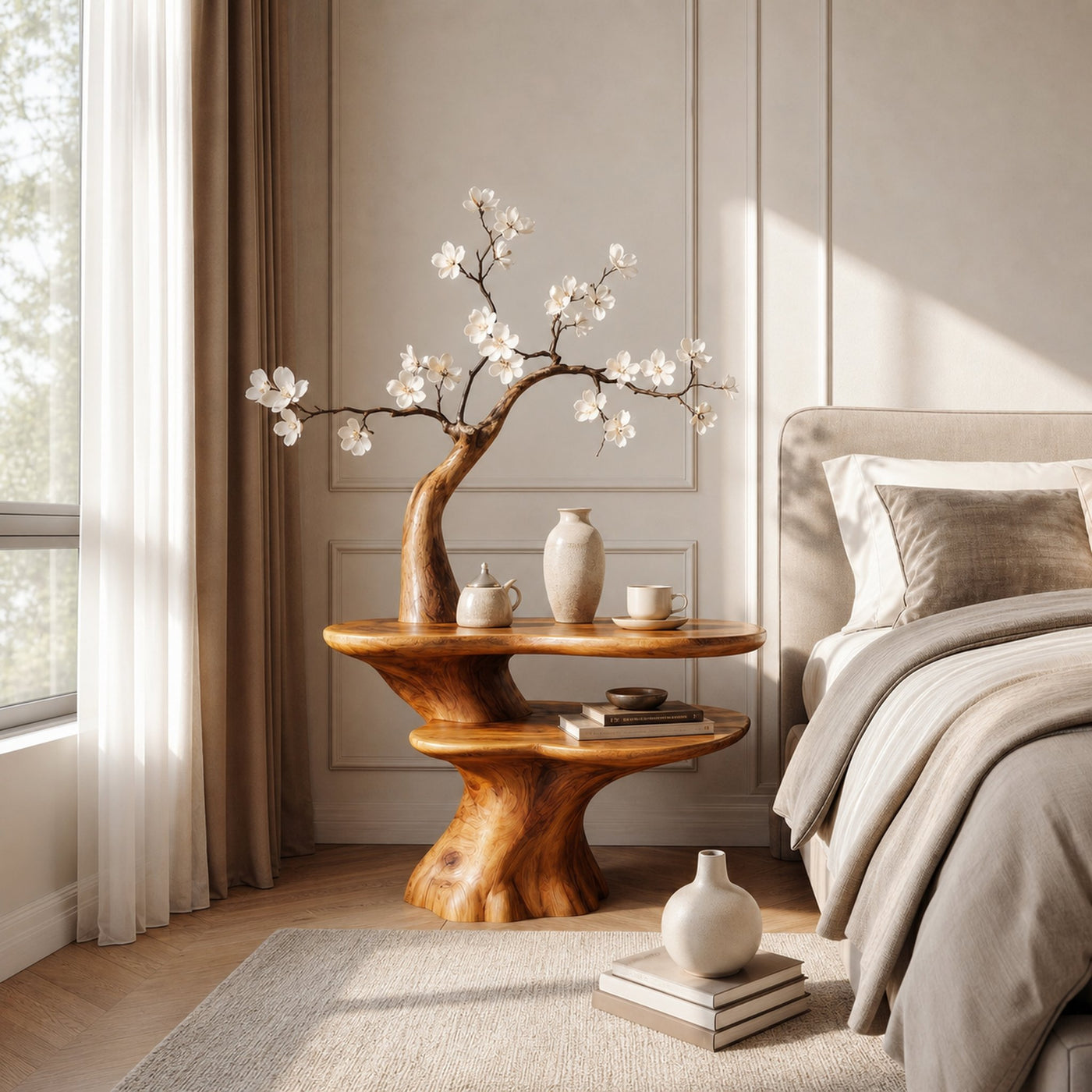 Rustic Bedside Table Bedroom And Living Room - product view 6