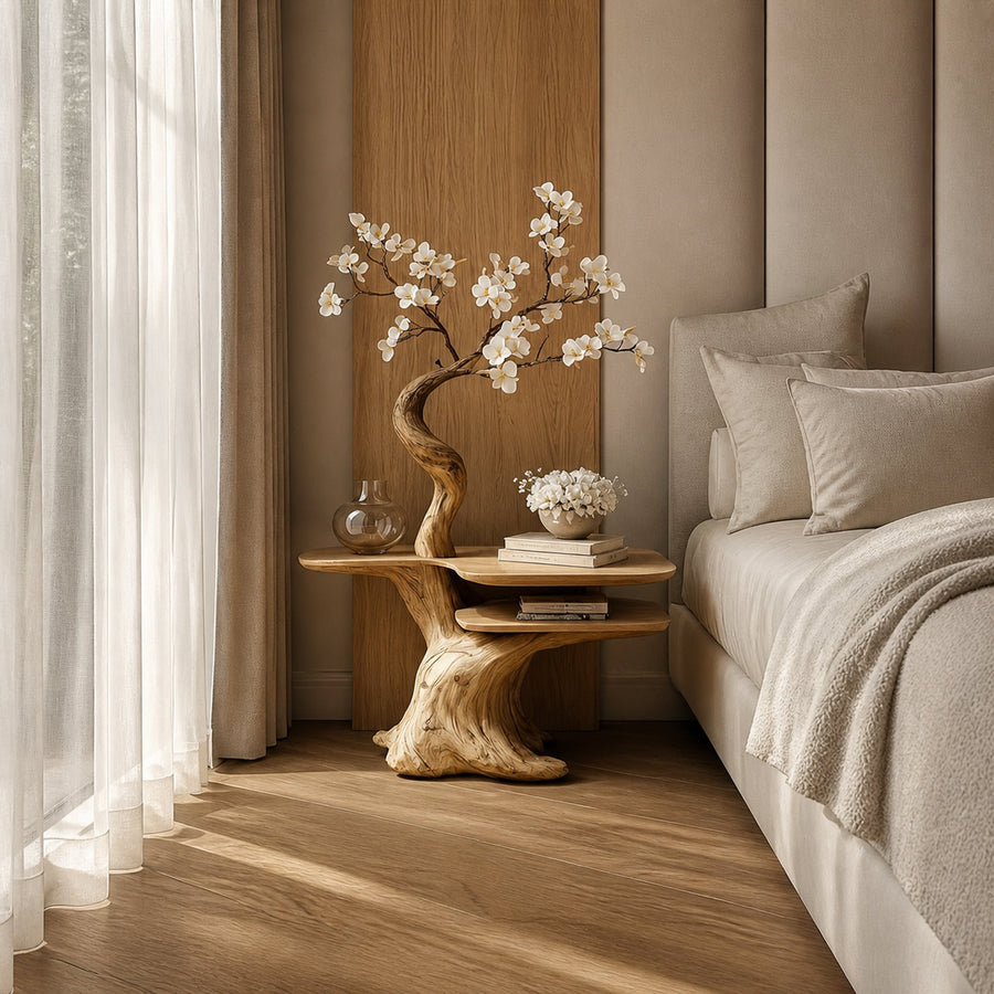 Rustic Bedside Table Bedroom Corner Living Room
