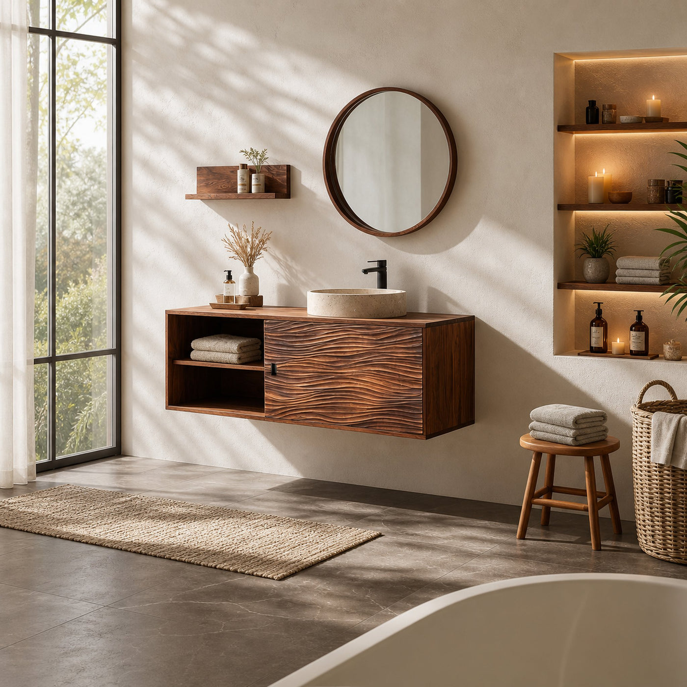 Rustic Cabinet Bathroom Vanity Contemporary Bathroom - product view 2
