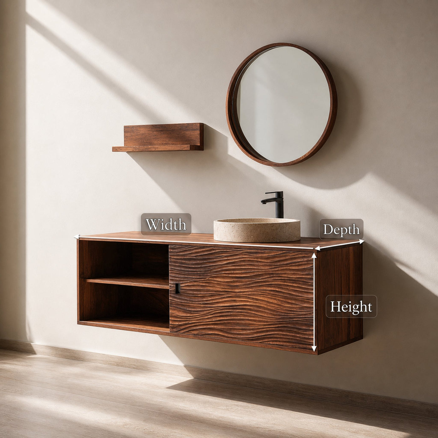 Rustic Cabinet Bathroom Vanity Contemporary Bathroom - product view 4