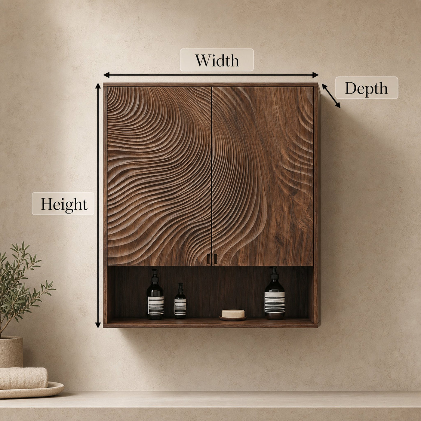 Rustic Compact Wall Cabinet For Bathroom Storage And Small Space - product view 4