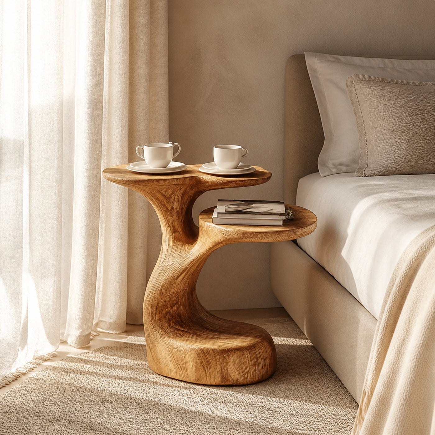 Rustic Decorative End Table Bedroom Accent