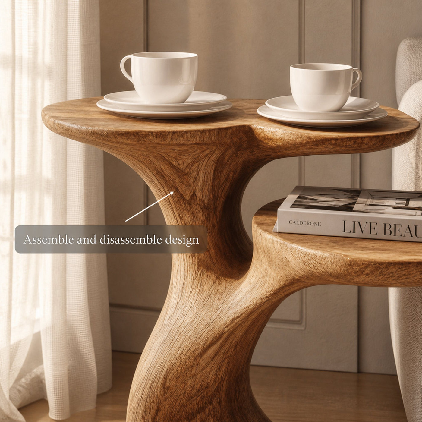 Rustic Decorative End Table Bedroom Accent - product view 3