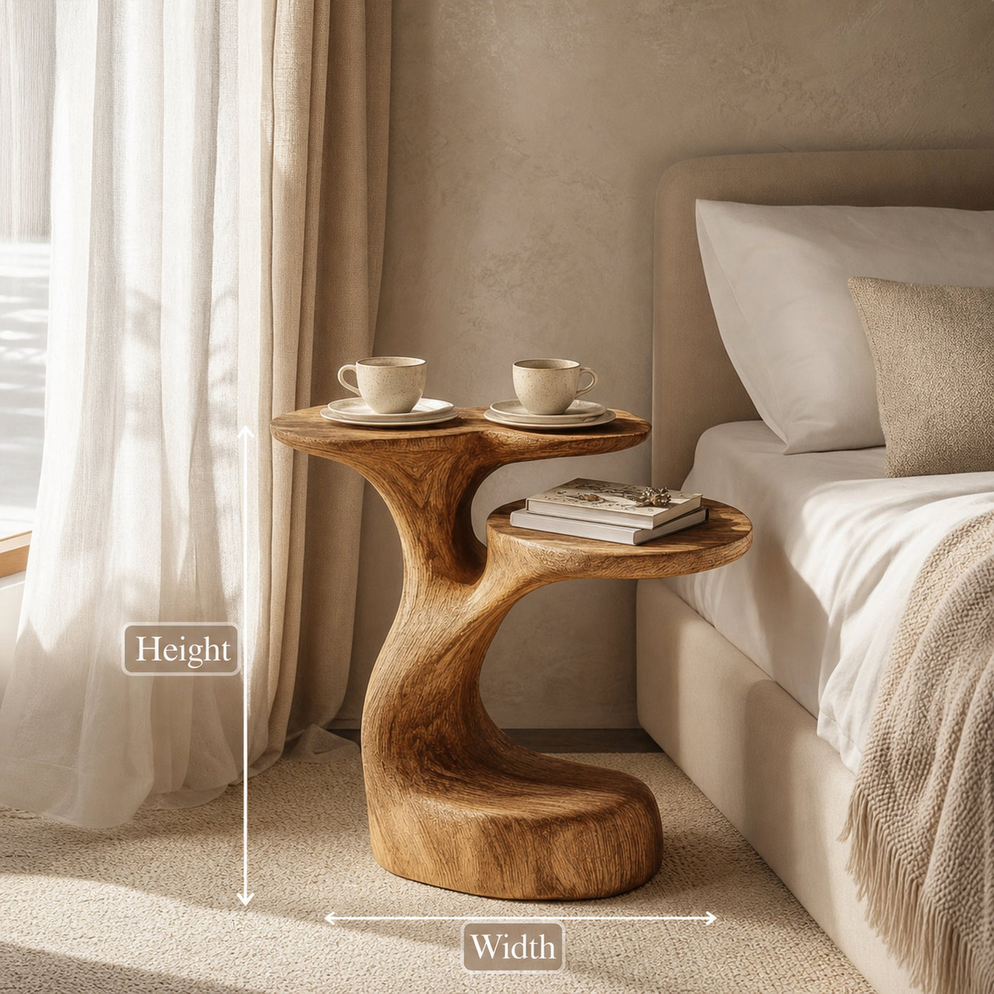 Rustic Decorative End Table Bedroom Accent - product view 5