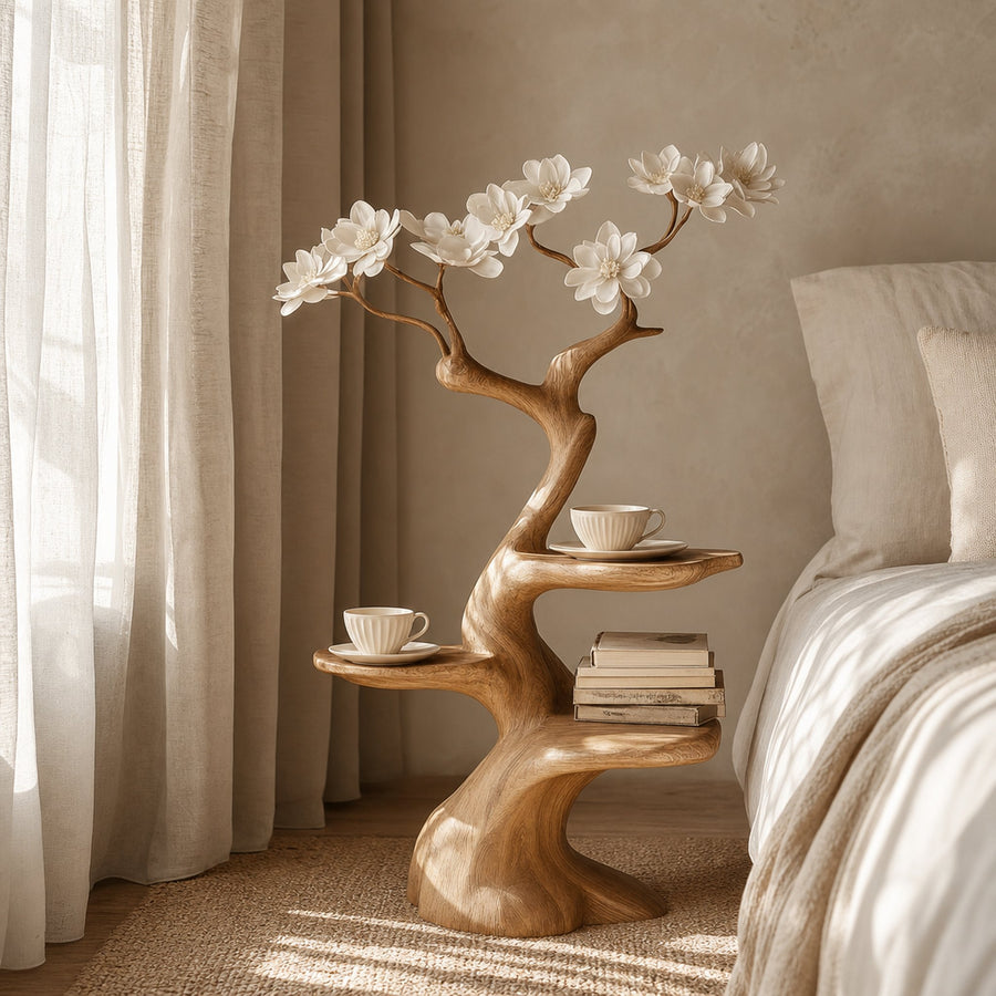 Rustic Decorative Side Table Living Room Reading Corner