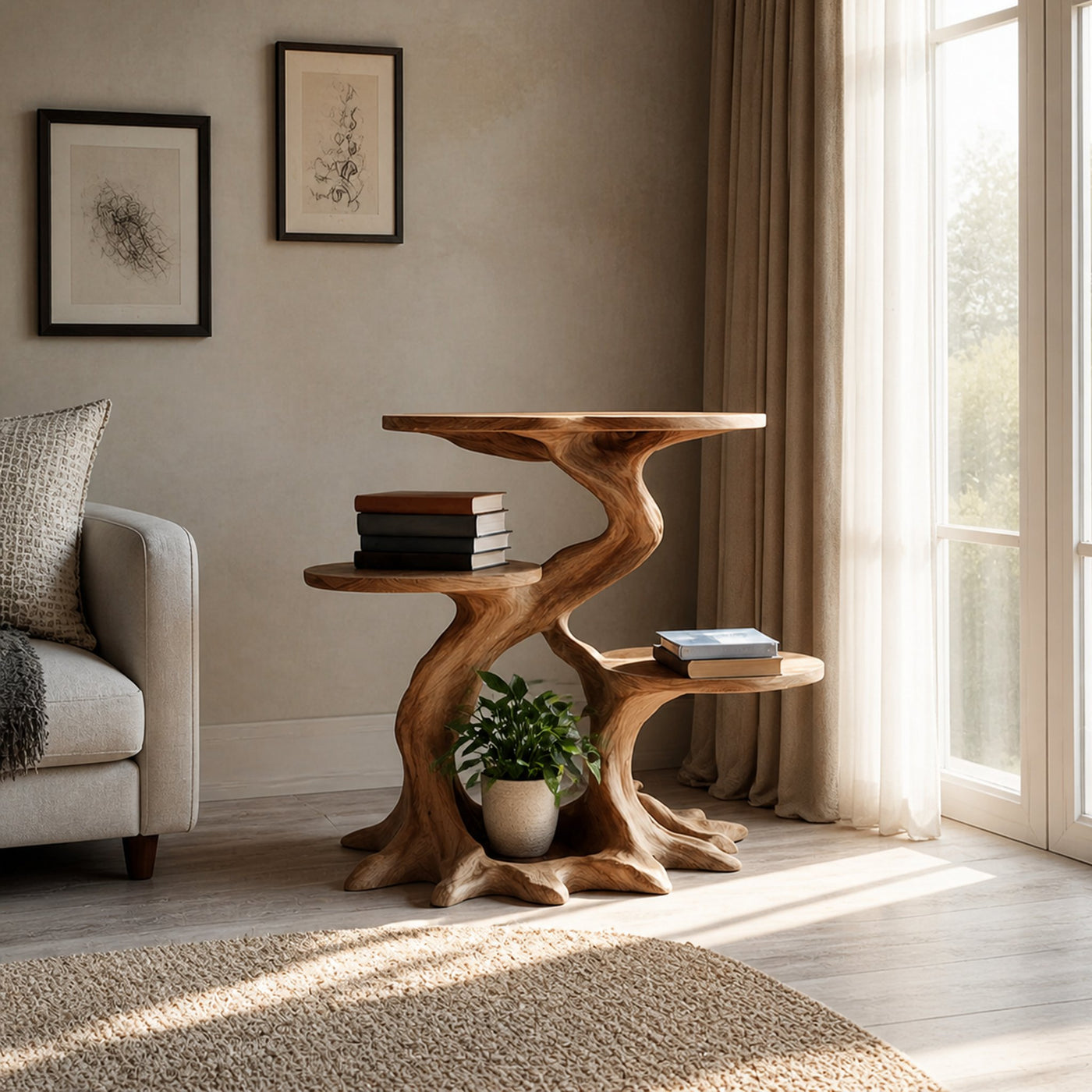 Rustic End Table Bedroom Office Living Room