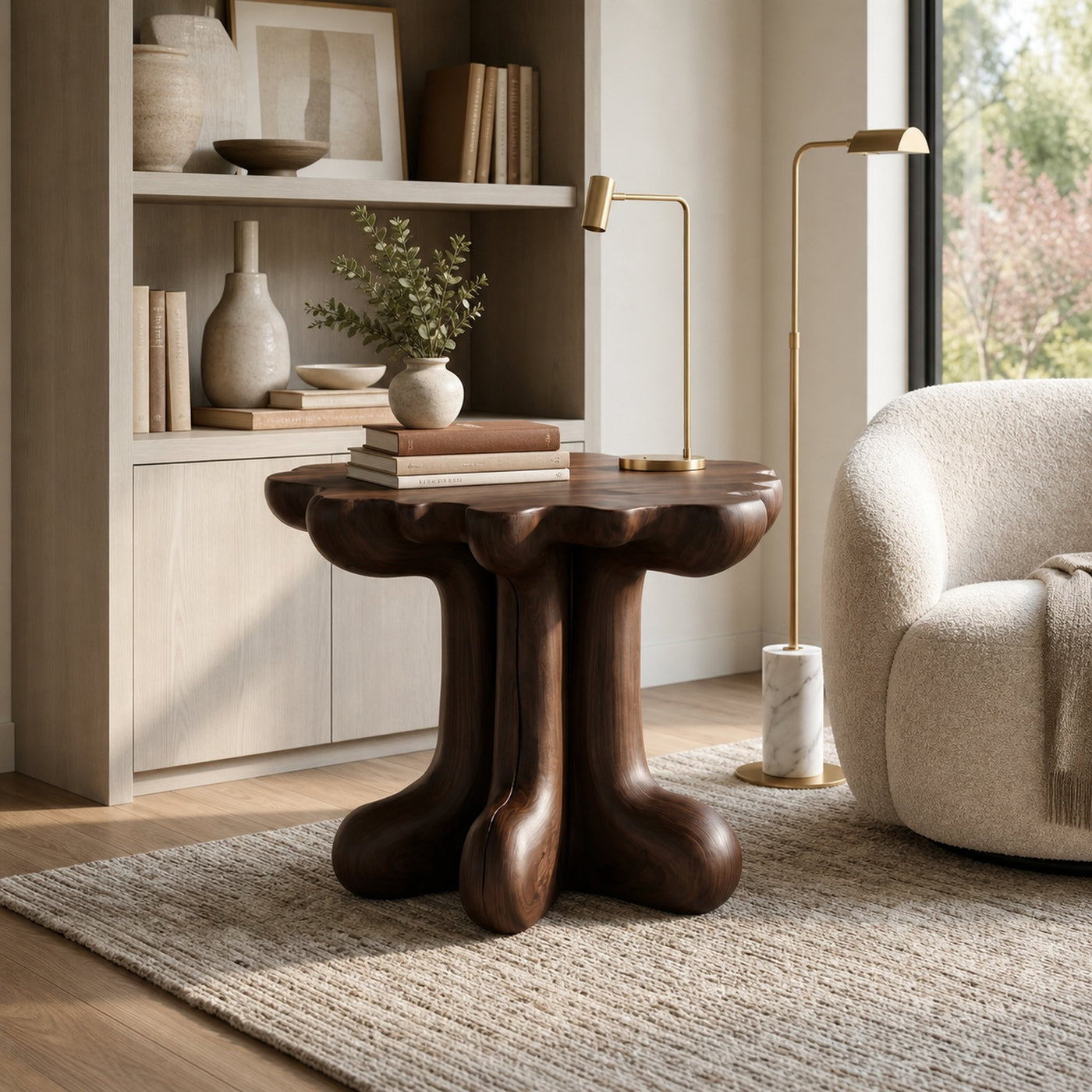 Rustic End Table Christmas Natural Living Room Display - product view 7