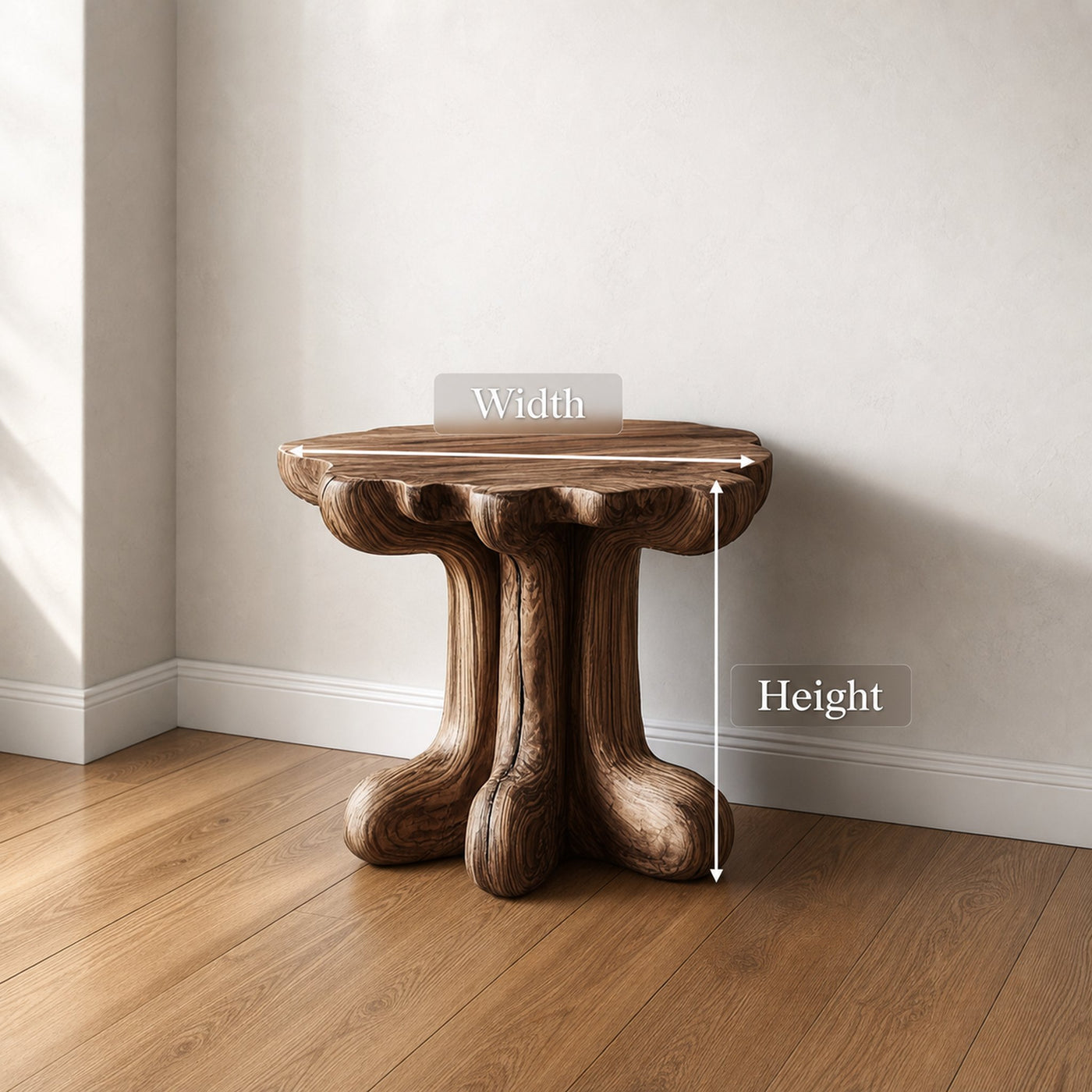 Rustic End Table Christmas Natural Living Room Display - product view 8