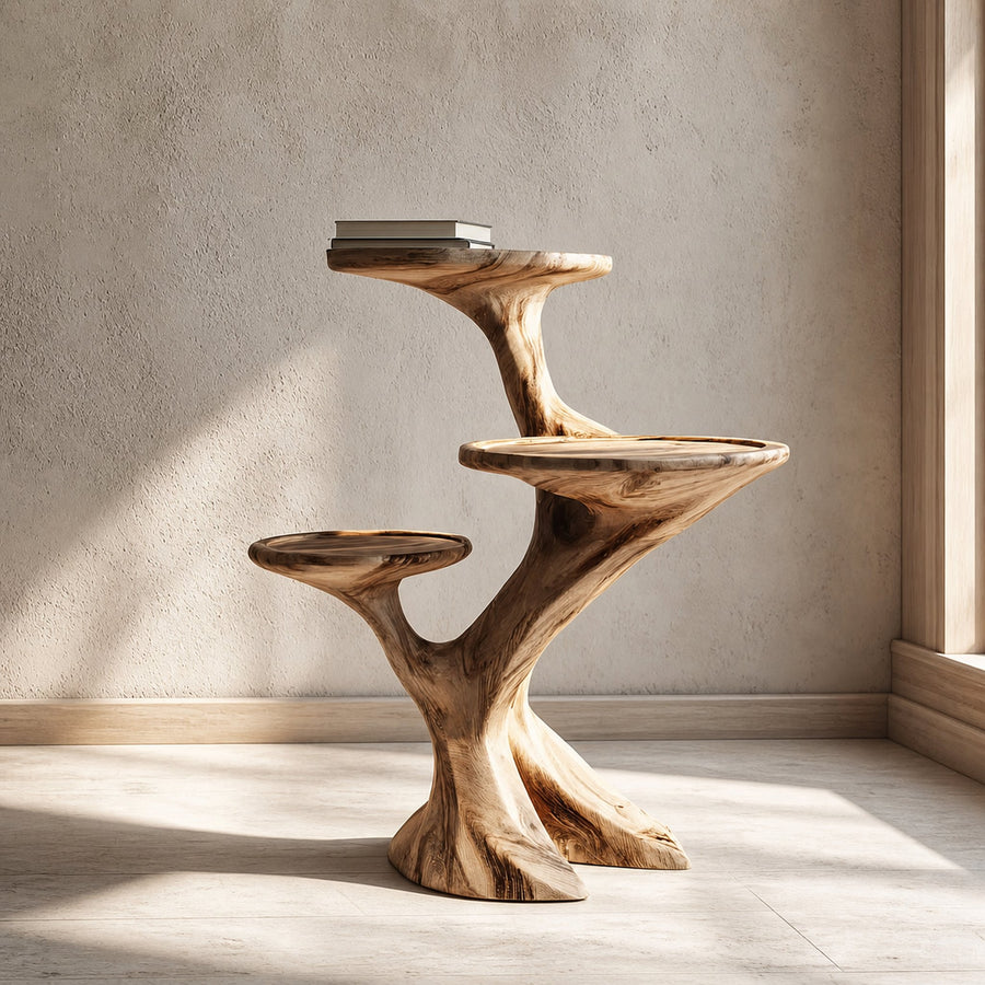 Rustic End Table Living Room Storage