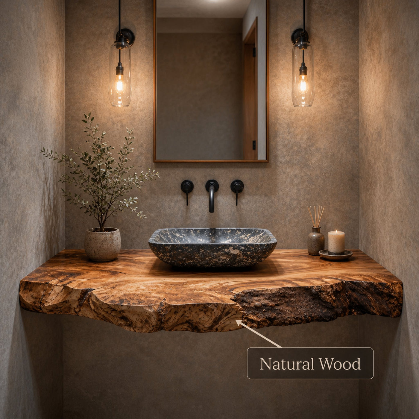 Rustic Farmhouse Wooden Bathroom Vanity Floating Shelf For Vintage Bathrooms - product view 5