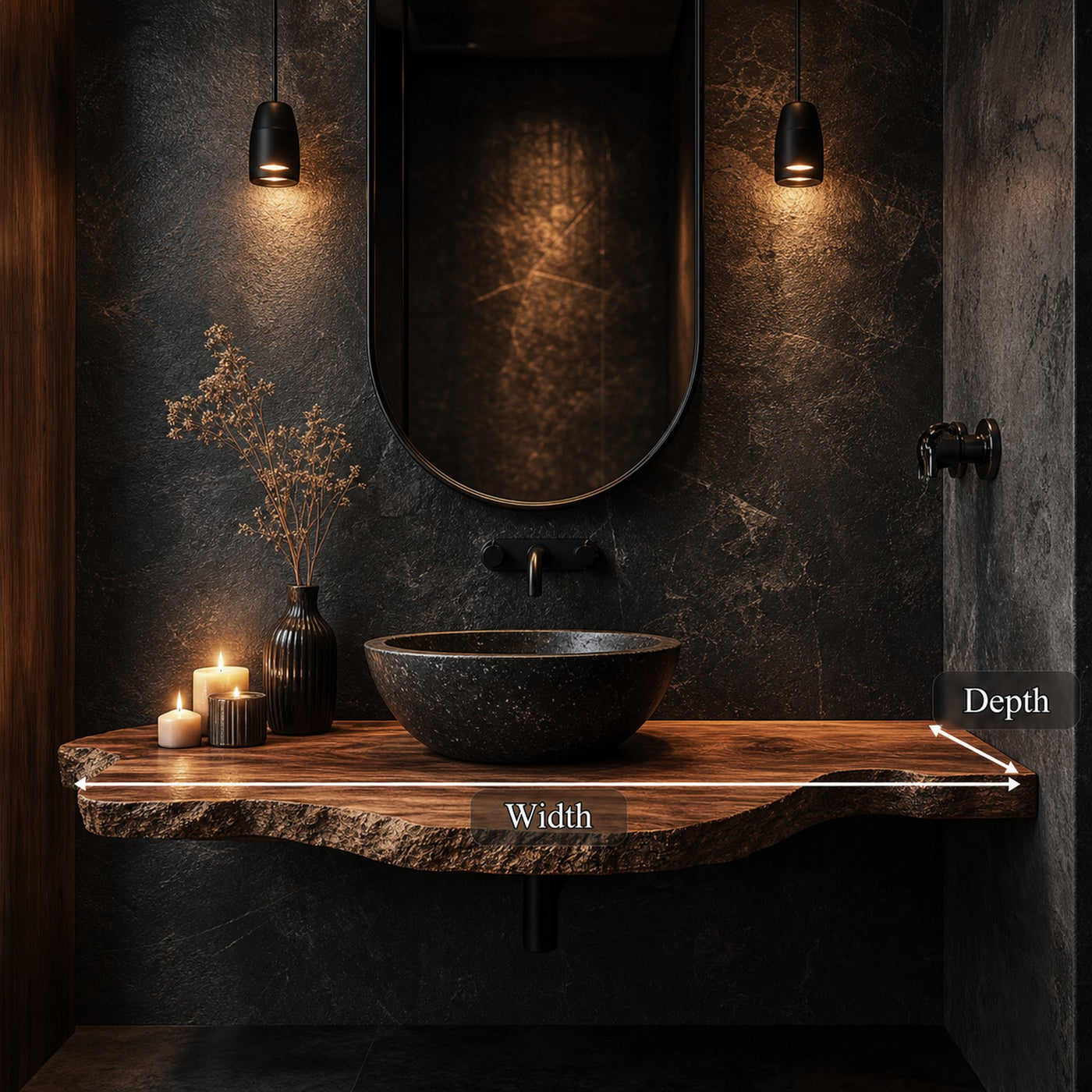 Rustic Floating Bathroom Vanity Modern Washroom - product view 6