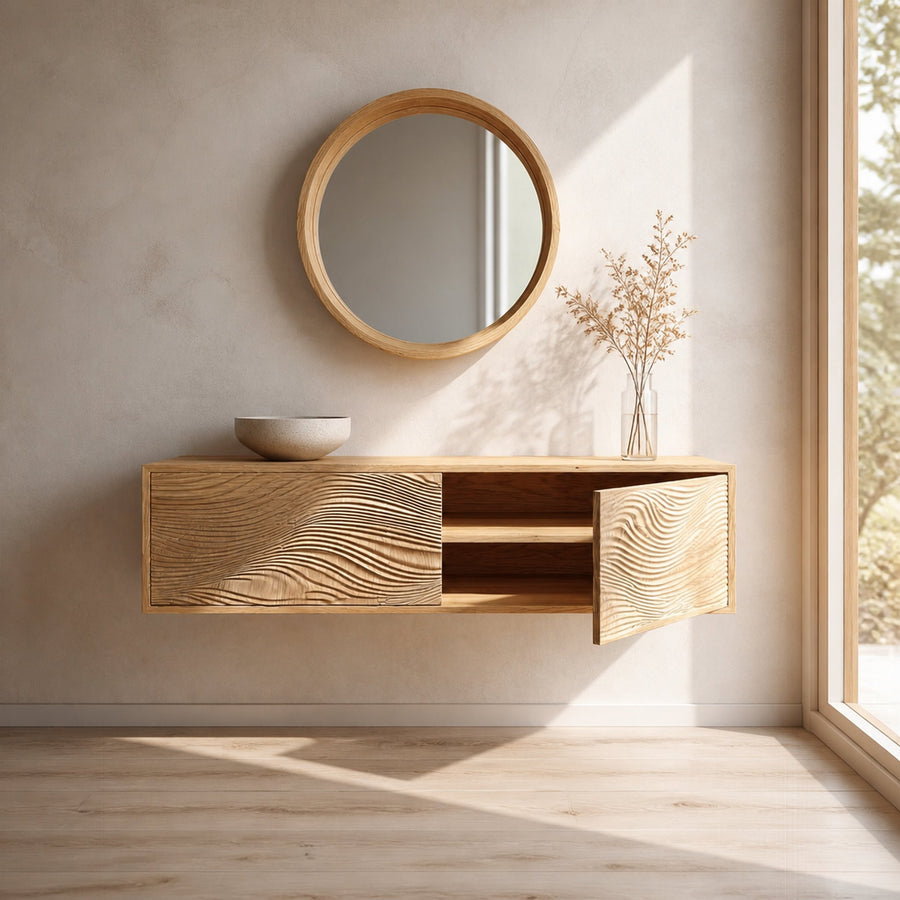 Rustic Floating Bathroom Vanity Modern Washroom