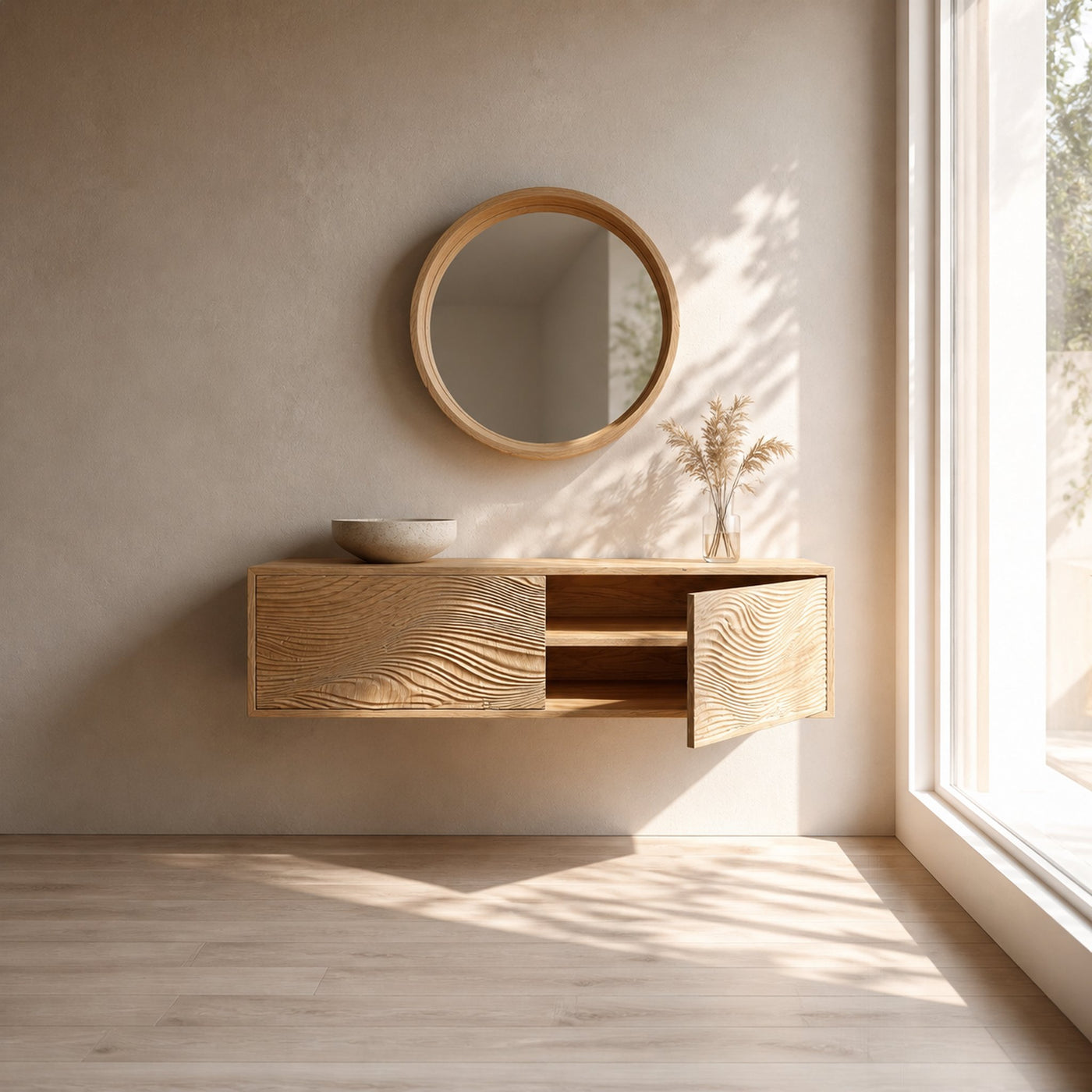 Rustic Floating Bathroom Vanity Modern Washroom - product view 2