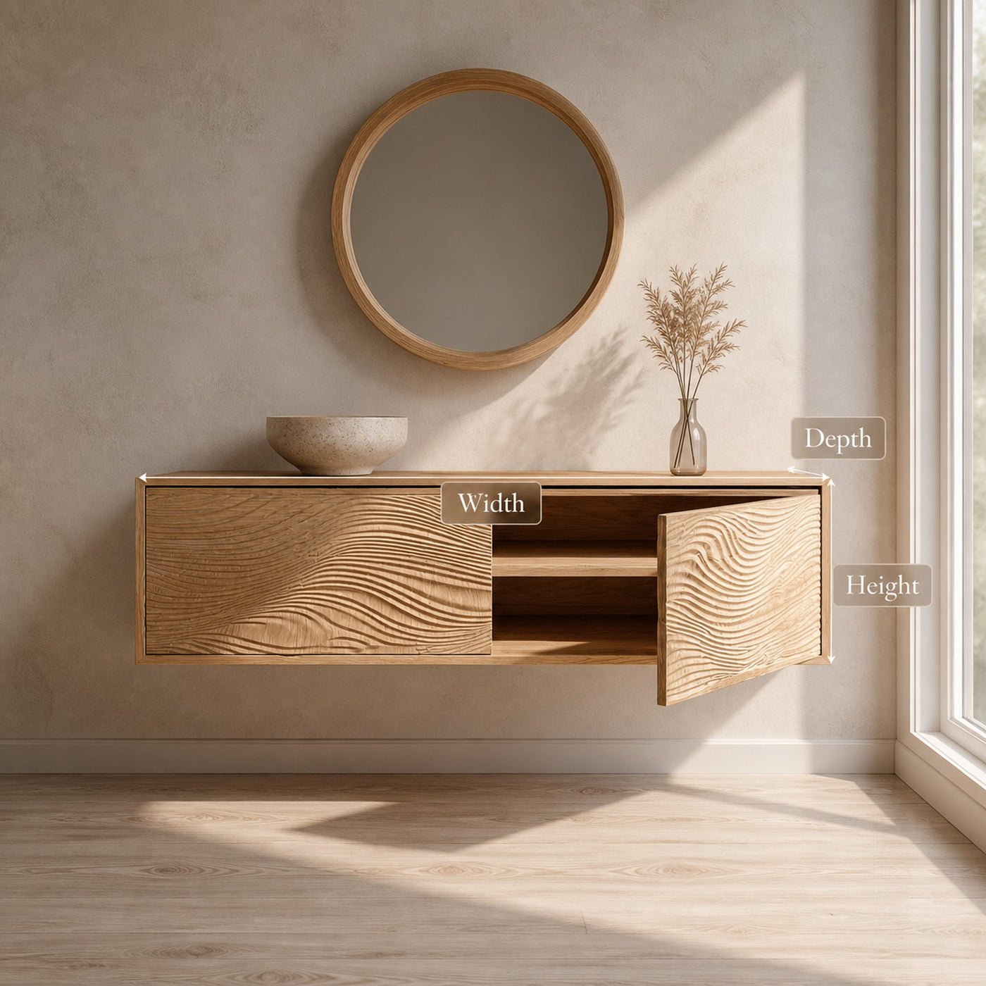 Rustic Floating Bathroom Vanity Modern Washroom - product view 5