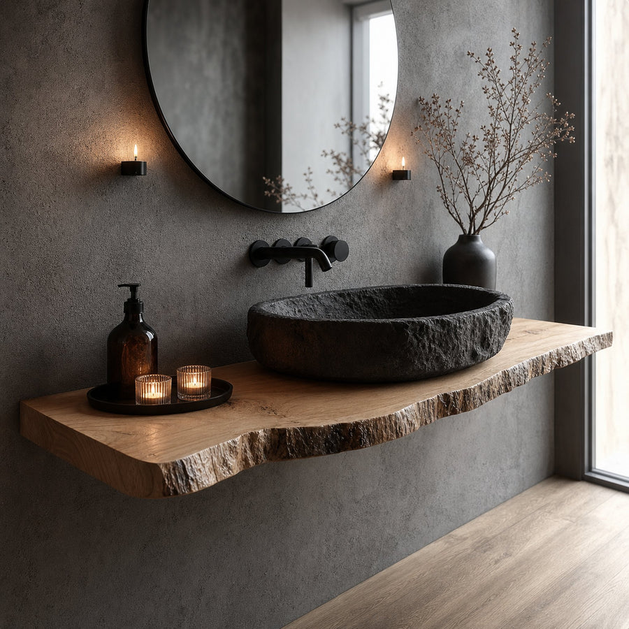 Rustic Floating Bathroom Vanity Modern Washroom