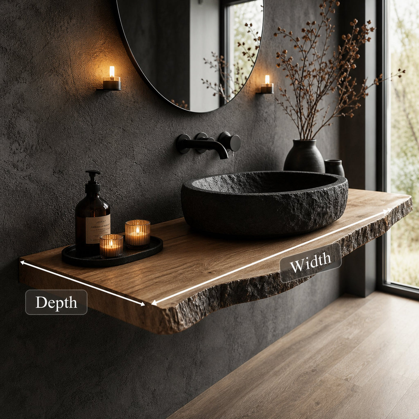 Rustic Floating Bathroom Vanity Modern Washroom - product view 5