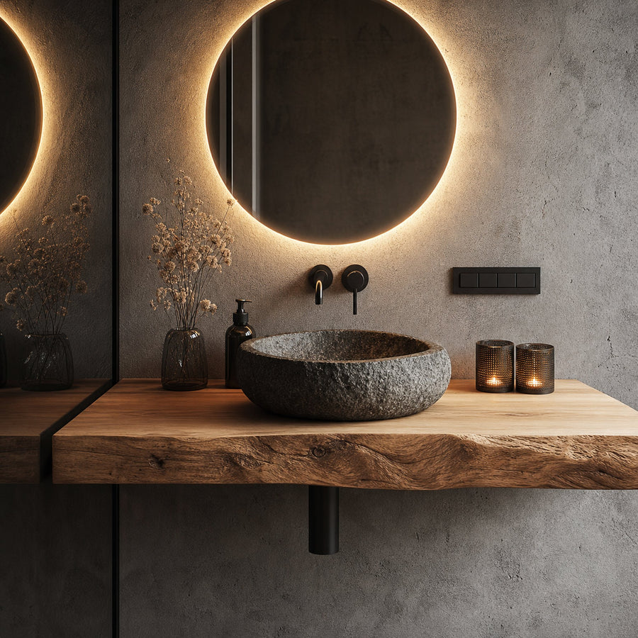 Rustic Floating Bathroom Vanity Modern Washroom Space