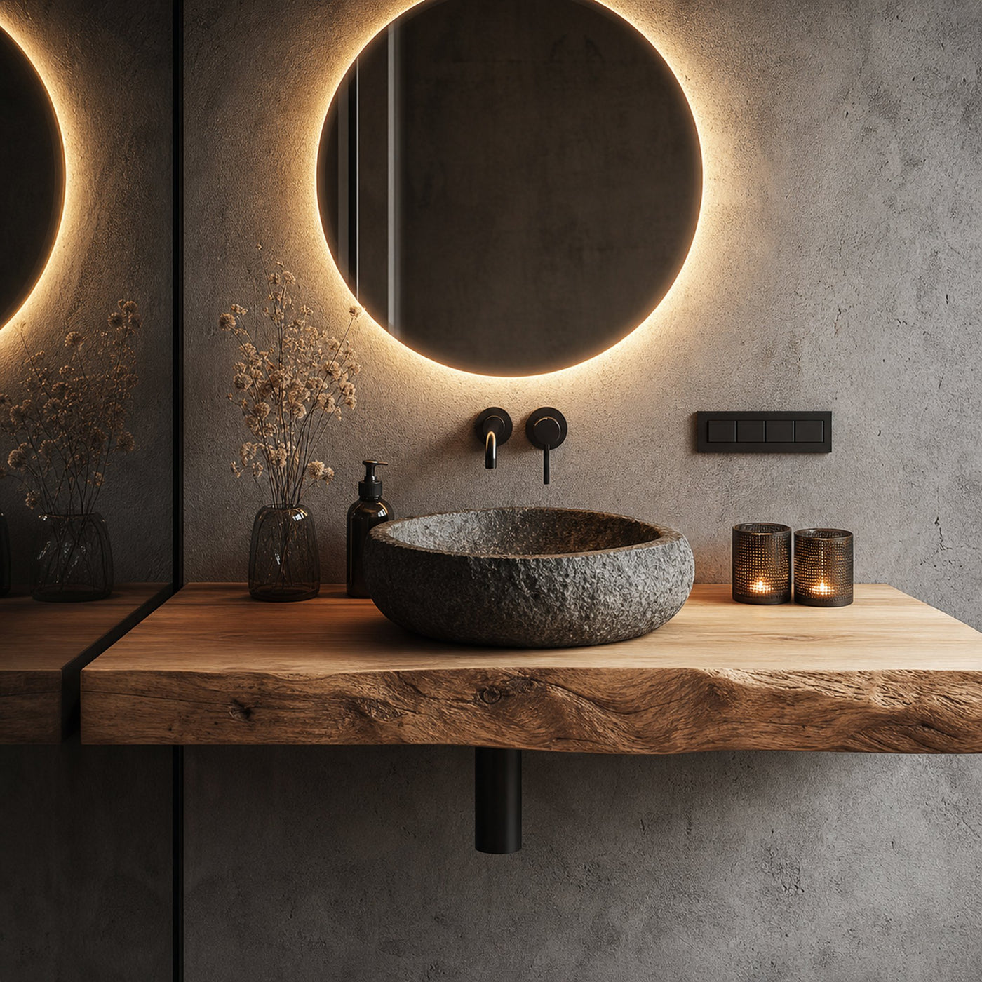 Rustic Floating Bathroom Vanity Modern Washroom Space