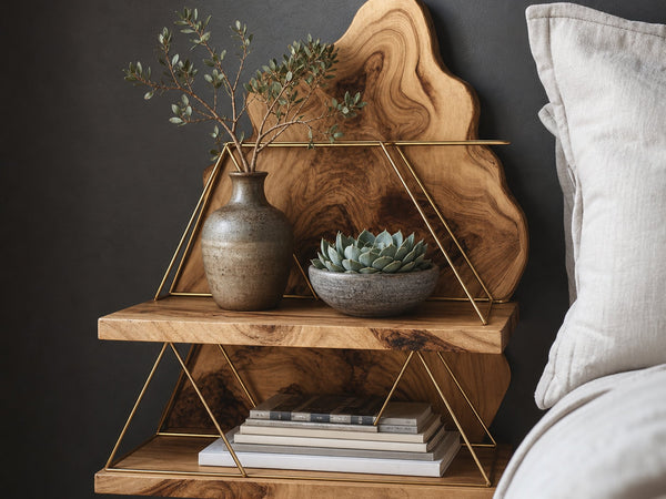 Rustic Floating Bedside Table Bedroom Office