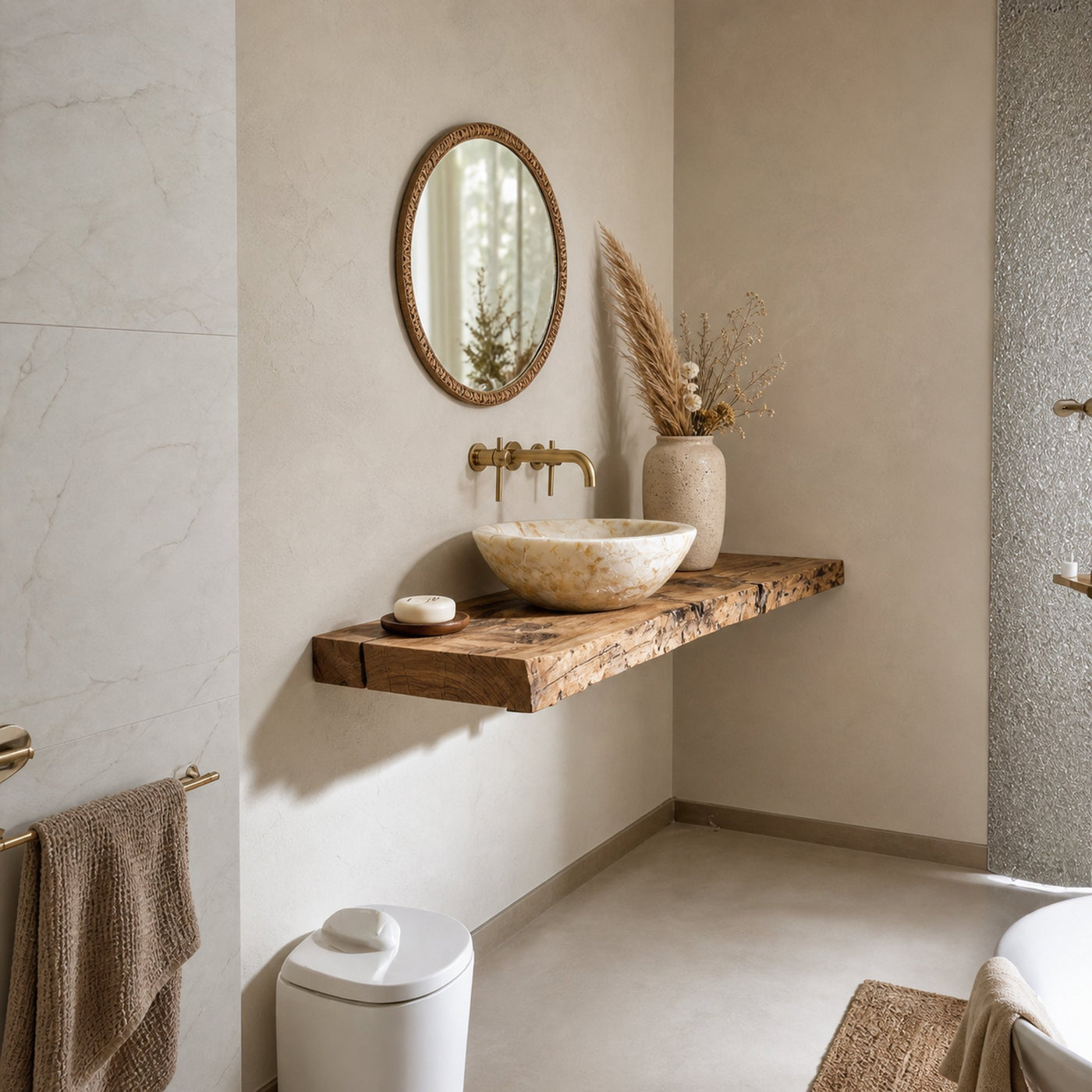 Rustic Floating Shelf Basin Stand Bathroom - product view 2