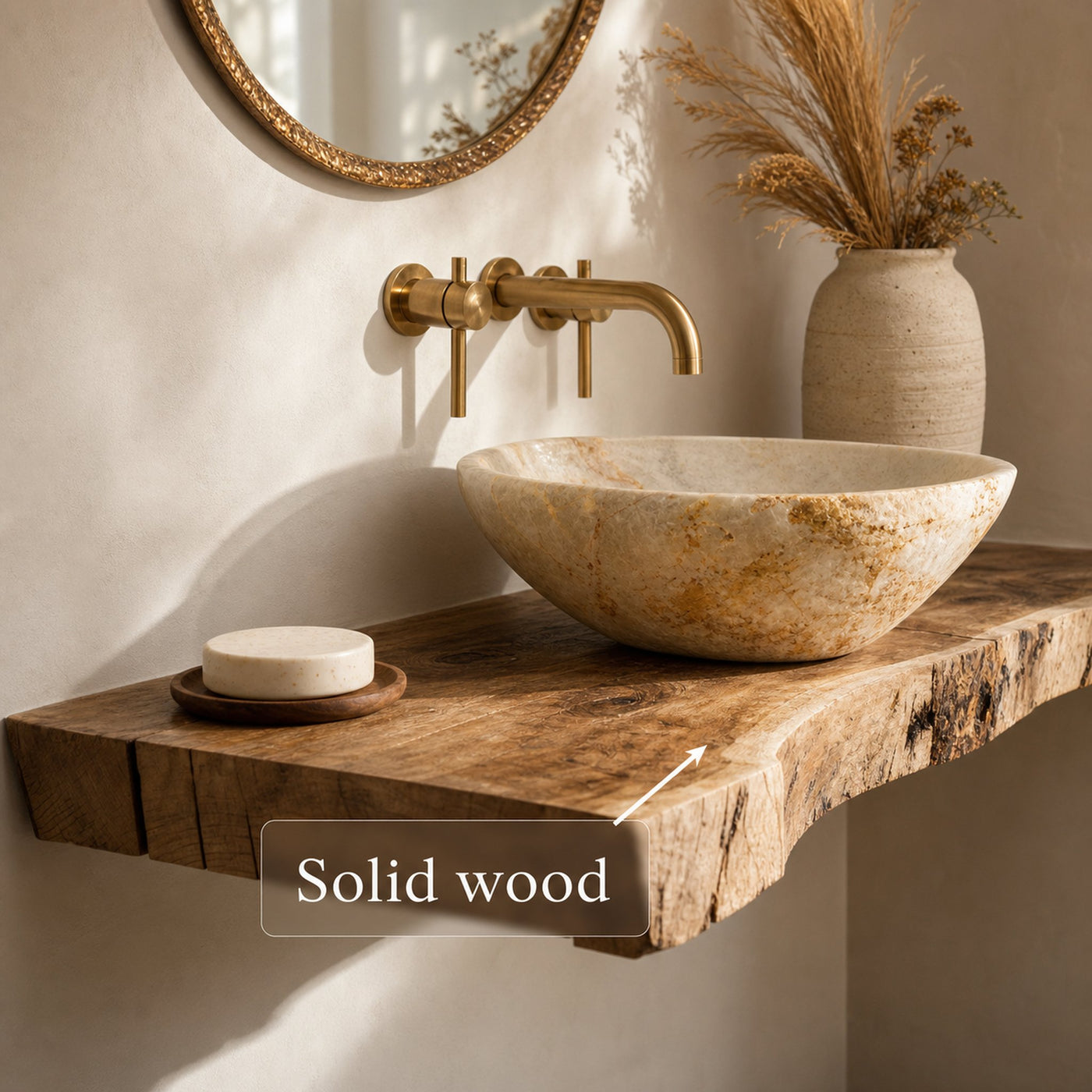 Rustic Floating Shelf Basin Stand Bathroom - product view 4