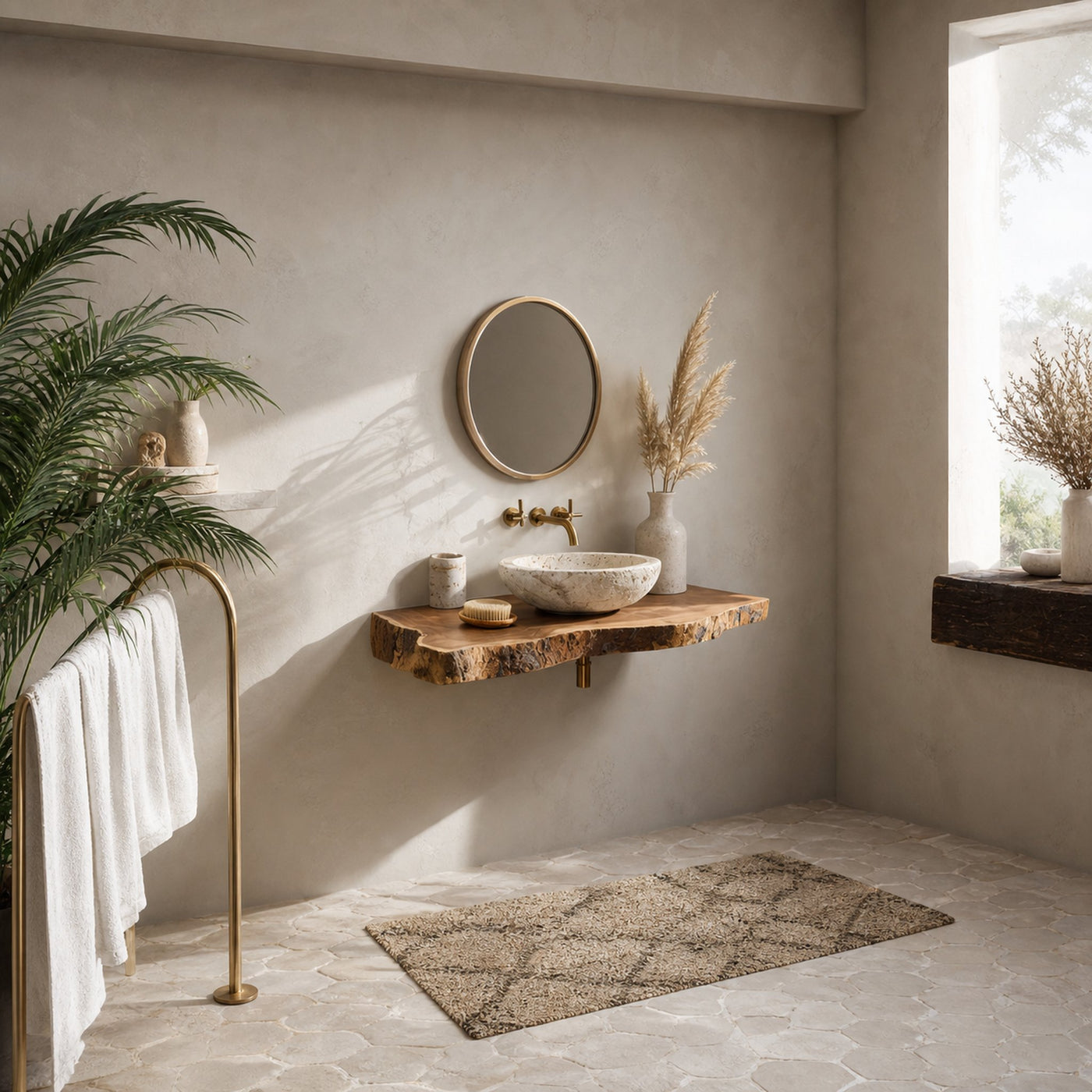 Rustic Floating Shelf Bathroom - product view 2