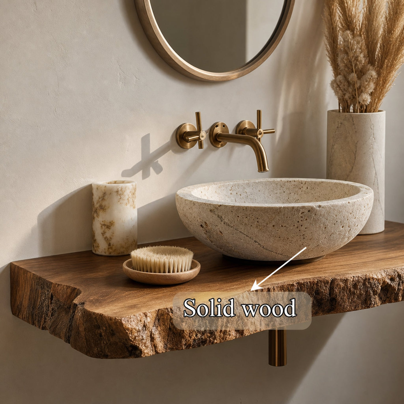 Rustic Floating Shelf Bathroom - product view 4