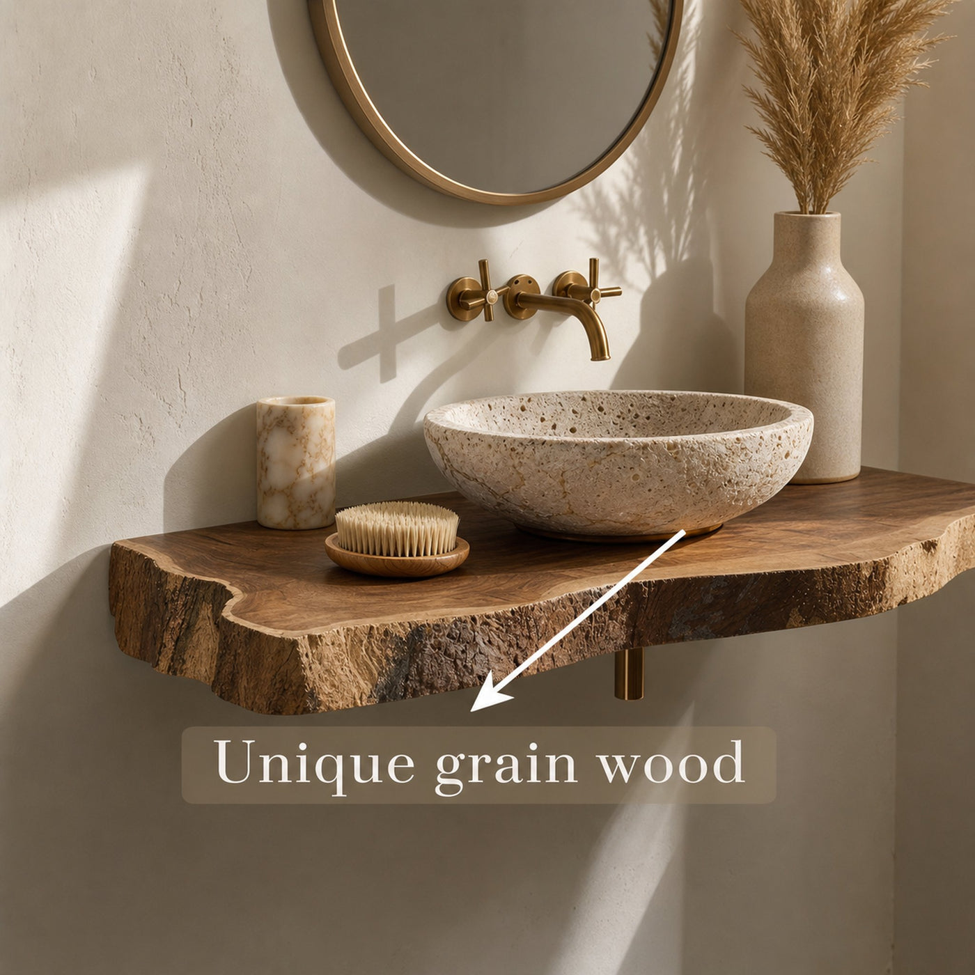 Rustic Floating Shelf Bathroom - product view 5