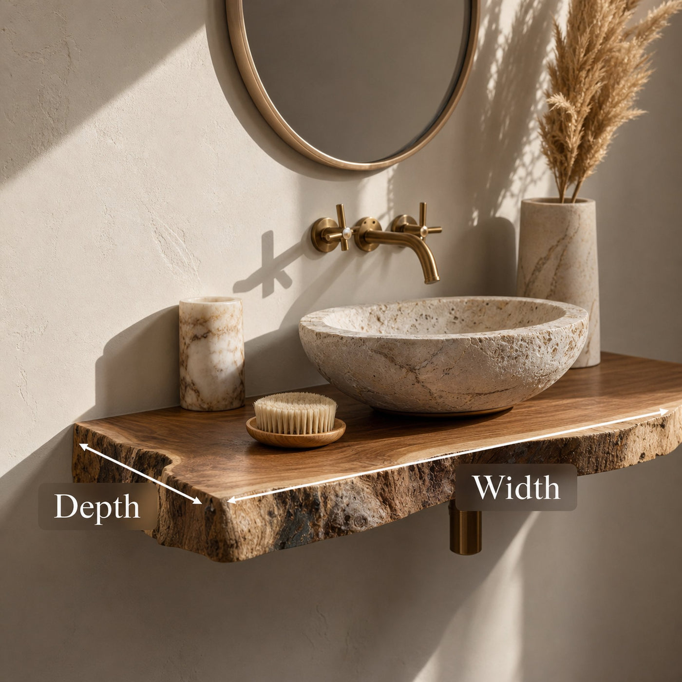 Rustic Floating Shelf Bathroom - product view 6