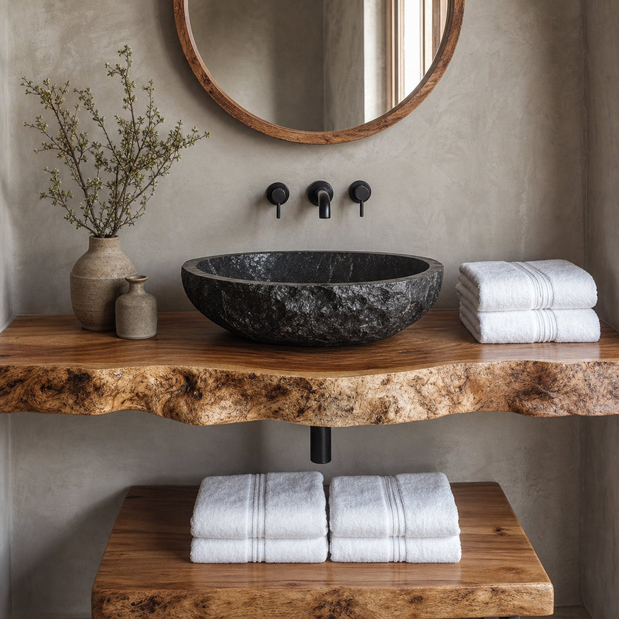 Rustic Floating Shelf Farmhouse Bathroom