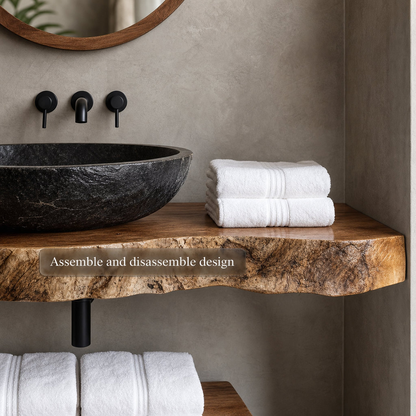 Rustic Floating Shelf Farmhouse Bathroom - product view 5