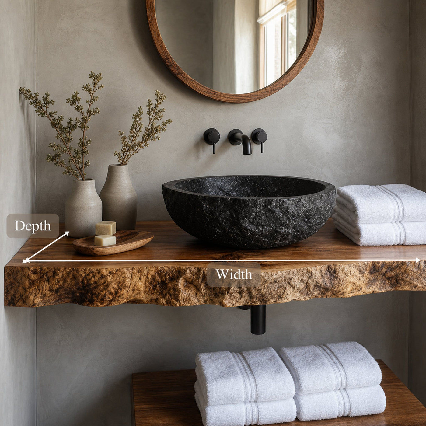 Rustic Floating Shelf Farmhouse Bathroom - product view 6