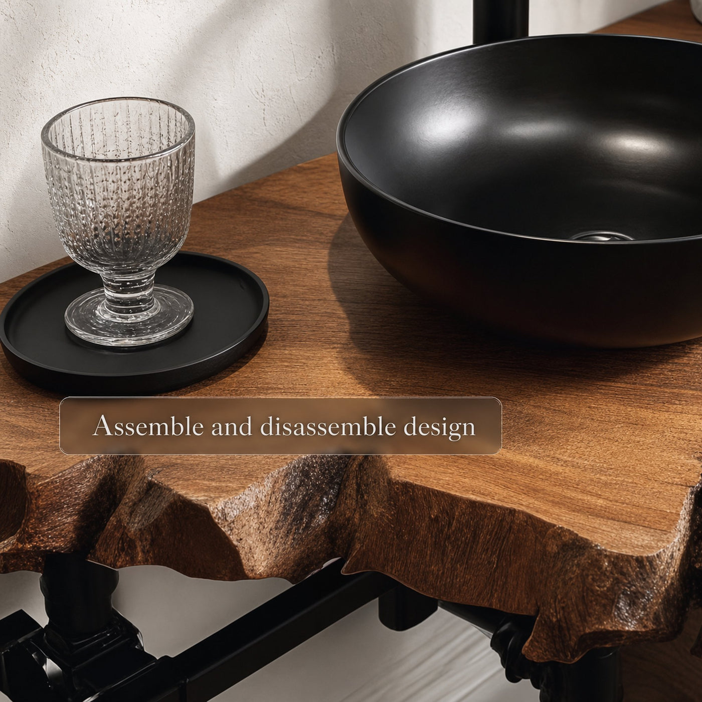 Rustic Floating Shelf Narrow Vanity Powder Room - product view 4