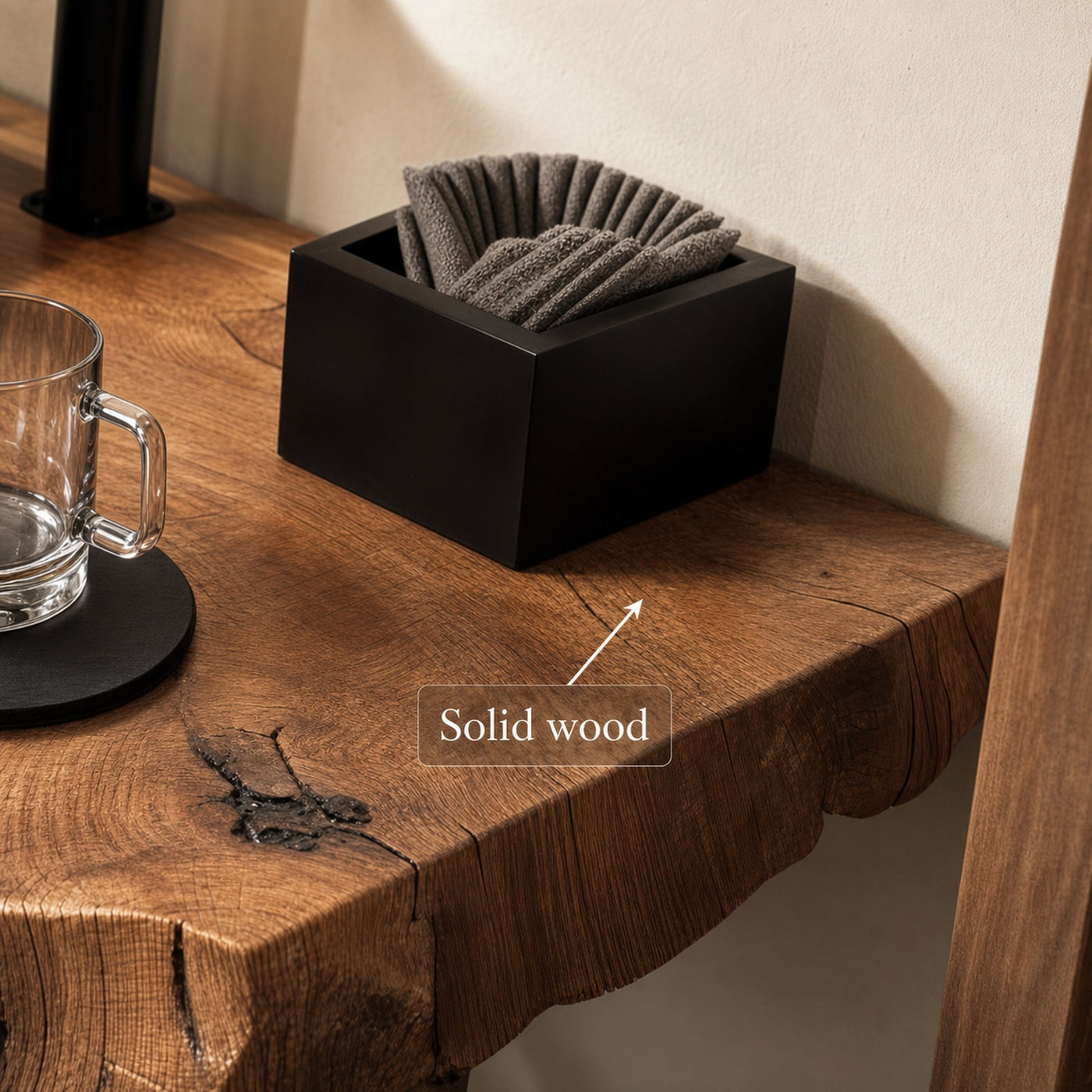 Rustic Floating Shelf Narrow Vanity Washroom - product view 4