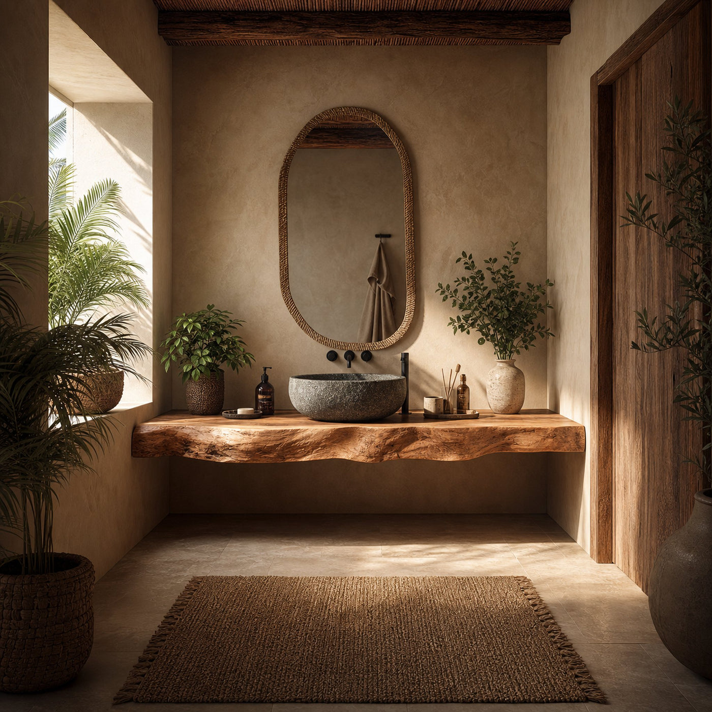 Rustic Floating Shelf Single Vanity Bathroom - product view 2