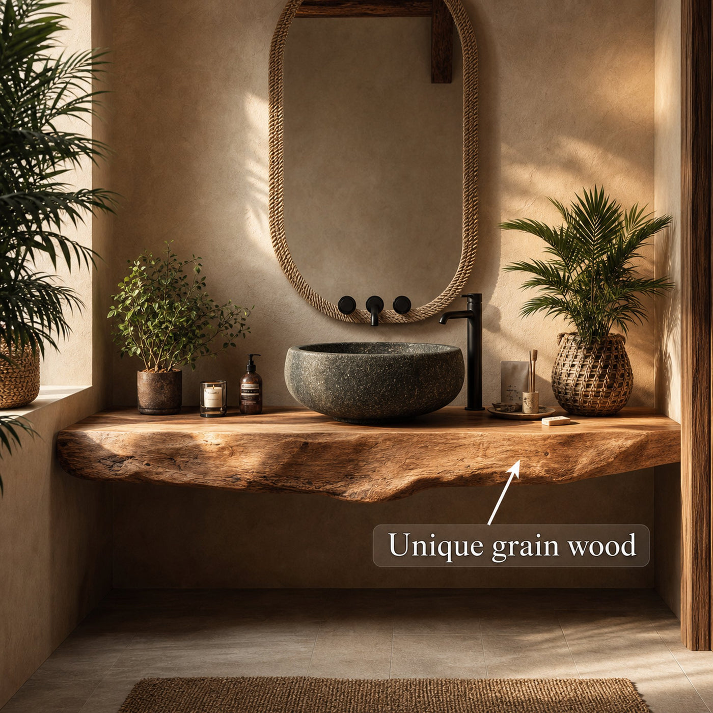 Rustic Floating Shelf Single Vanity Bathroom - product view 3
