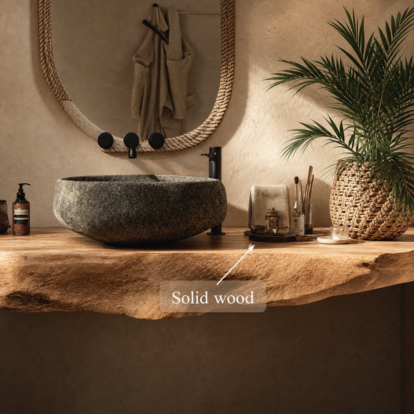 Rustic Floating Shelf Single Vanity Bathroom - product view 4